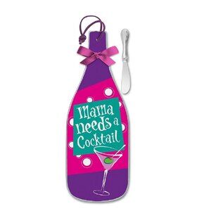 Cheese Server Spreader Set Epic Products Mama Needs 4 1/4" x 12" Tempered Glass